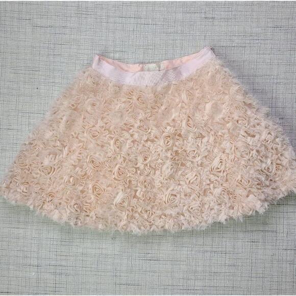 Forever 21 Womens Rosette Skater Skirt Size 25 Pink Side Zip Embellished‎ - Picture 1 of 4